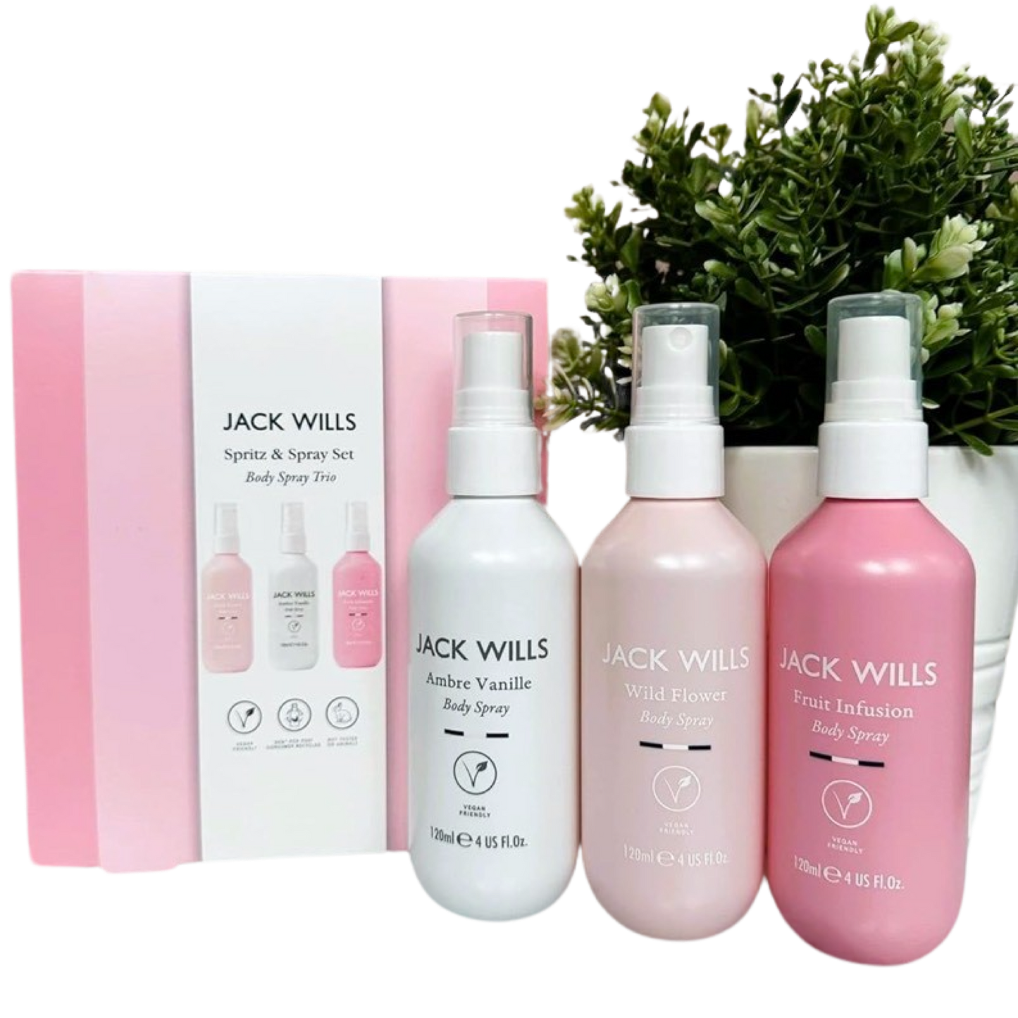 Jack Wills Sprits & Spray Set - Body Spray Trio Gift Set for Her